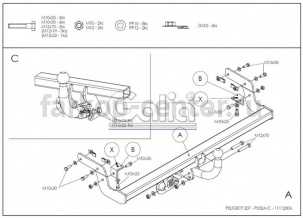 Фаркоп Galia для PEUGEOT 207 2006-2015. Артикул P032A