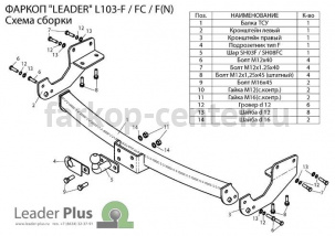 Фаркоп Лидер Плюс для LEXUS RX 2009-2015. Артикул L103-F