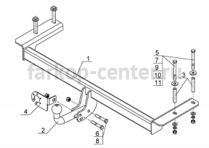 Фаркоп Avtos для CITROEN C4 седан 2010-2019г. Артикул CN01