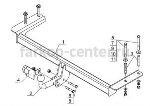 Фаркоп Avtos для CITROEN C4 седан 2010-2019г. Артикул CN01
