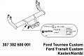 Фаркоп для FORD TRANSIT CUSTOM. Без выреза в бампере. с 2012 г.в. -