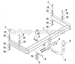 Фаркоп Auto-Hak для SKODA SUPERB 2002-2008. Артикул H 08