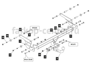Фаркоп Baltex для RENAULT LOGAN 2004-2014. Артикул RE-01