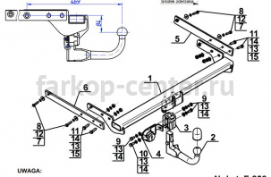 Фаркоп Steinhof для FORD KUGA 2013-2019г. Артикул F-256