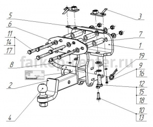 Фаркоп Bosal Russia для LEXUS LX 2007-2019г. Артикул 3010-E