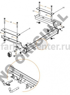 Фаркоп Aragon для CHEVROLET AVEO 2002-2012. Артикул E1003AA