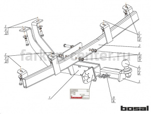 Фаркоп Bosal Russia для CHEVROLET NIVA 2002-2019г. Артикул 1230-Е