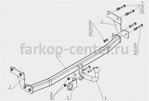 Фаркоп Avtos для HYUNDAI SOLARIS 2017-2019г. Артикул HY30