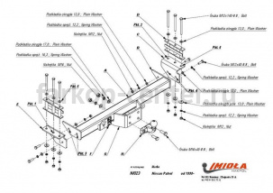 Фаркоп Imiola для NISSAN PATROL Y61 1998-2010. Артикул N-023