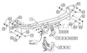 Фаркоп Bosal Russia для VOLVO XC90 2015-2019г. Артикул 7013-AK41