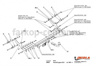 Фаркоп Imiola для RENAULT LAGUNA 2007-2015. Артикул R-043