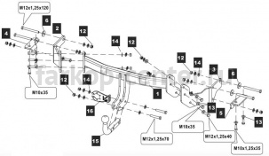 Фаркоп Baltex для HYUNDAI SANTA FE  2012-2019г. Артикул 10.2574.12
