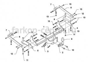 Фаркоп Auto-Hak для RENAULT MASTER 2010-2019г. Артикул G 65