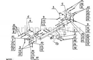 Фаркоп Steinhof для MITSUBISHI PAJERO 2007-2019г. Артикул M-348