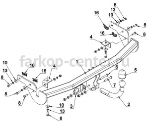 Фаркоп Auto-Hak для CITROEN C3 PICASSO 2009-2017. Артикул P 32