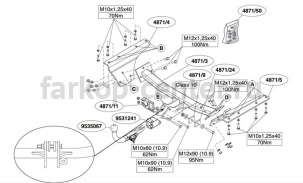 Фаркоп Brink для HONDA CR-V 2007-2012. Артикул 487100