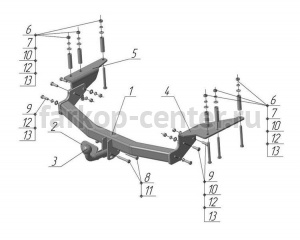 Фаркоп Avtos для SSANG YONG REXTON 2002-2006. Артикул SY005
