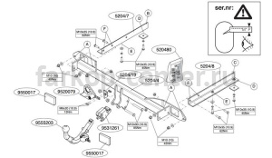 Фаркоп Brink для CHEVROLET CRUZE седан 2009-2015. Артикул 520400