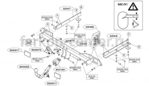 Фаркоп Brink для CHEVROLET CRUZE седан 2009-2015. Артикул 520400