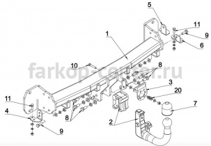 Фаркоп Auto-Hak для BMW 5-SERIES G30 2016-2019г. Артикул B 28V