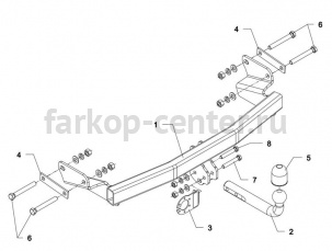 Фаркоп Auto-Hak для JEEP COMPASS 2006-2011. Артикул JP 07