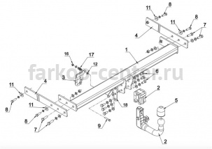 Фаркоп Auto-Hak для AUDI Q3 2011-2019г. Артикул A 31V