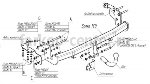 Фаркоп Bosal Russia для CITROEN C4 AIRCROSS 2012-2017. Артикул 4159-A
