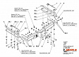 Фаркоп для TOYOTA LAND CRUISER PRADO. Без выреза в бампере. с 1996 по 2002 г.в.