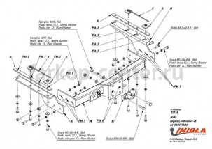 Фаркоп Imiola для TOYOTA LAND CRUISER PRADO 90 1996-2002. Артикул T-016