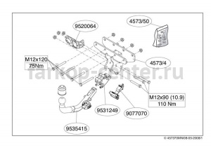 Фаркоп Brink для JEEP WRANGLER JK 2007-2018. Артикул 457300