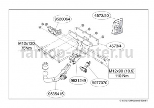 Фаркоп Brink для JEEP WRANGLER JK 2007-2018. Артикул 457300