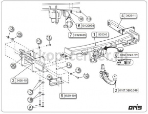 Фаркоп Bosal для MERCEDES-BENZ GLE-CLASS W166 2015-2019г. Артикул 050-533