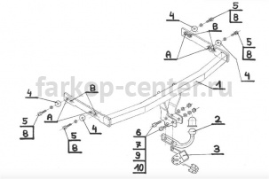 Фаркоп Steinhof для SKODA ROOMSTER 2006-2015. Артикул V-056