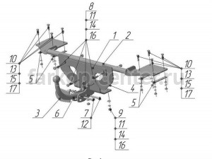 Фаркоп Avtos для FIAT ALBEA 2003-2012. Артикул FA01