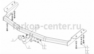 Фаркоп Avtos для NISSAN PATHFINDER R52 2014-2019г. Артикул NS30