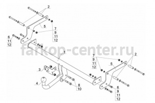 Фаркоп Avtos для NISSAN TERRANO 2014-2019г. Артикул NS28