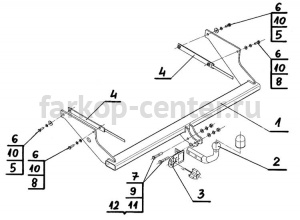 Фаркоп Steinhof для FORD FOCUS 2 2004-2011. Артикул F-238