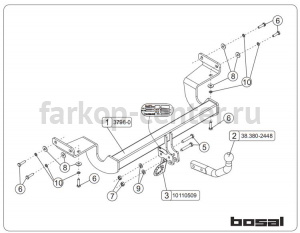 Фаркоп Bosal для HYUNDAI i30 2012-2017. Артикул 037-981