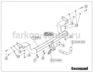 Фаркоп Bosal для HYUNDAI i30 2012-2017. Артикул 037-981