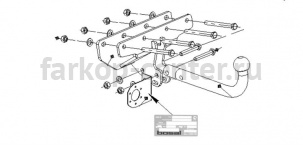 Фаркоп Bosal Russia для JEEP WRANGLER JK 2007-2018. Артикул 4852-A