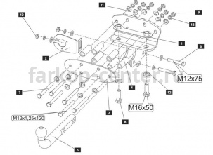 Фаркоп Baltex для LEXUS LX 2007-2019г. Артикул 24.1994.12