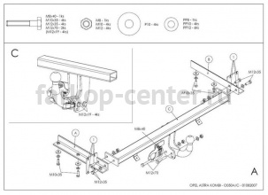 Фаркоп Galia для OPEL ASTRA H универсал 2004-2010. Артикул O050A