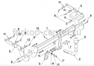 Фаркоп Auto-Hak для TOYOTA YARIS 2010-2019г. Артикул 0 88