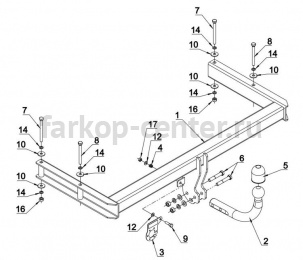 Фаркоп Auto-Hak для VOLKSWAGEN PASSAT B5 1996-2005. Артикул K 34