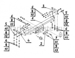 Фаркоп Steinhof для NISSAN NAVARA D40 2005-2015. Артикул N-088