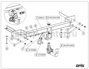 Фаркоп Bosal для OPEL MOKKA 2012-2019г. Артикул 050-573