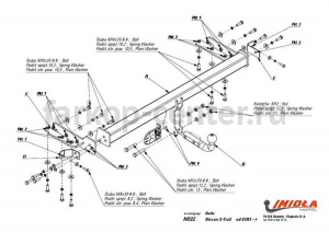 Фаркоп Imiola для NISSAN X-TRAIL T30 2001-2007. Артикул N-022