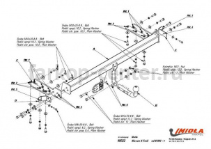Фаркоп Imiola для NISSAN X-TRAIL T30 2001-2007. Артикул N-022