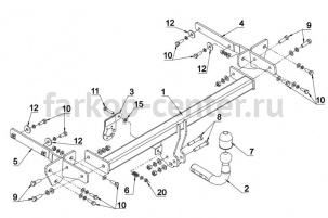 Фаркоп Auto-Hak для MERCEDES-BENZ A-CLASS W169 2004-2012. Артикул D 32