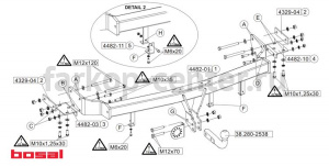 Фаркоп Bosal для HYUNDAI SANTA FE  2006-2012. Артикул 044-821